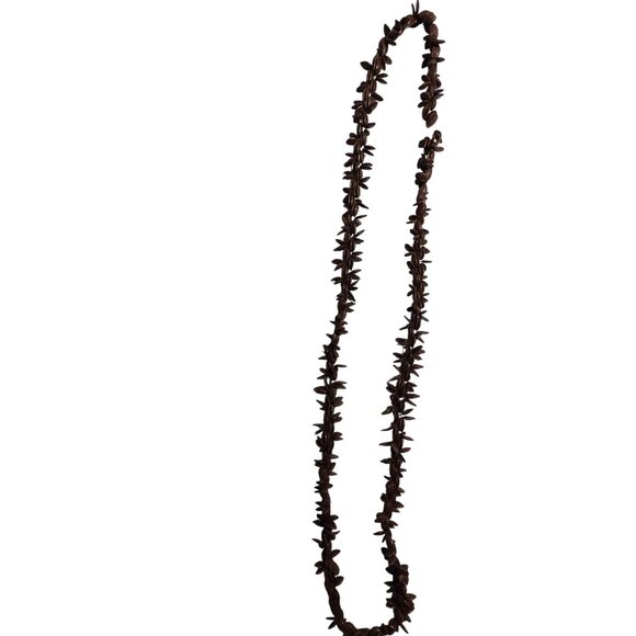 Handcrafted Brown Seed Bead Necklace Hawaiian lei surfer men's jewelry beach - Picture 2 of 3